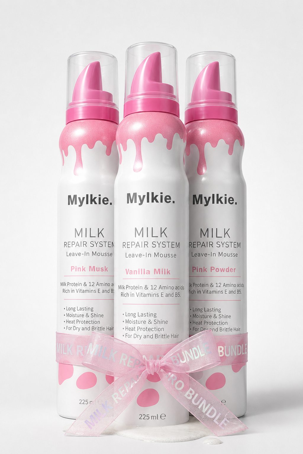 Mylkie. The Leave-in Hair Mousse Trio
